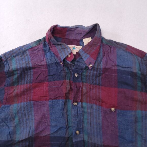 Northwest Territory Tartan Flannel Long Sleeve Button Shirt Mens Size M Red - Picture 1 of 10